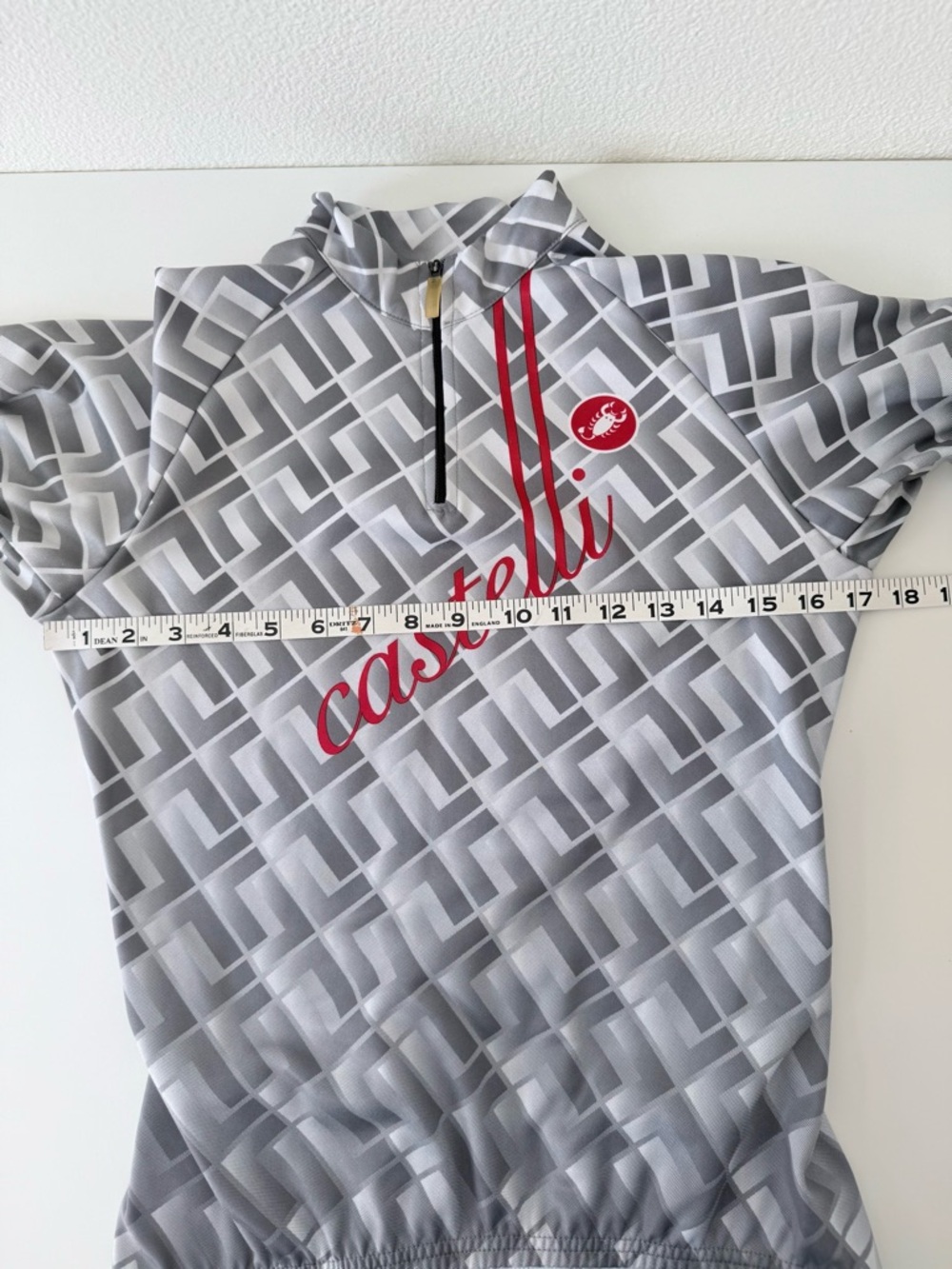 Vintage Castelli Thermal Fleece Cycling Jersey - Women’s Small - Gray Geometric - Picture 13 of 15